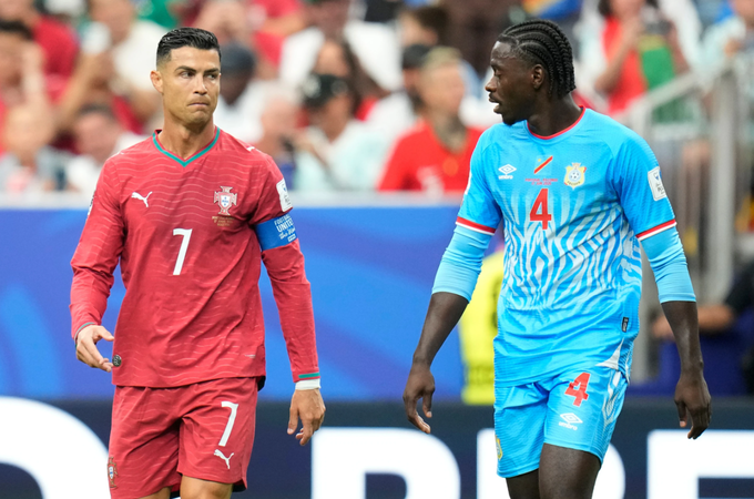 Cristiano Ronaldo trong trận Bồ Đào Nha hòa Congo ở World Cup 2026