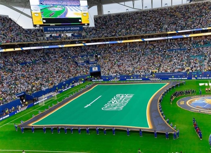Quốc kỳ Arab Saudi được nâng lên trước trận gặp Uruguay tại World Cup 2026