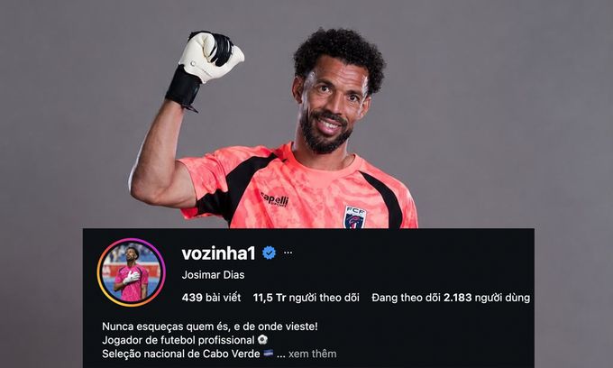 Tài khoản Instagram của thủ môn Cape Verde Vozinha tăng vọt người theo dõi