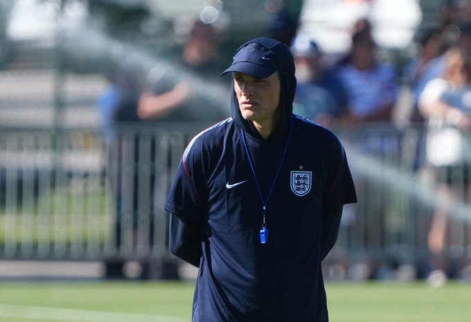 HLV Thomas Tuchel trong buổi tập của tuyển Anh trước World Cup 2026