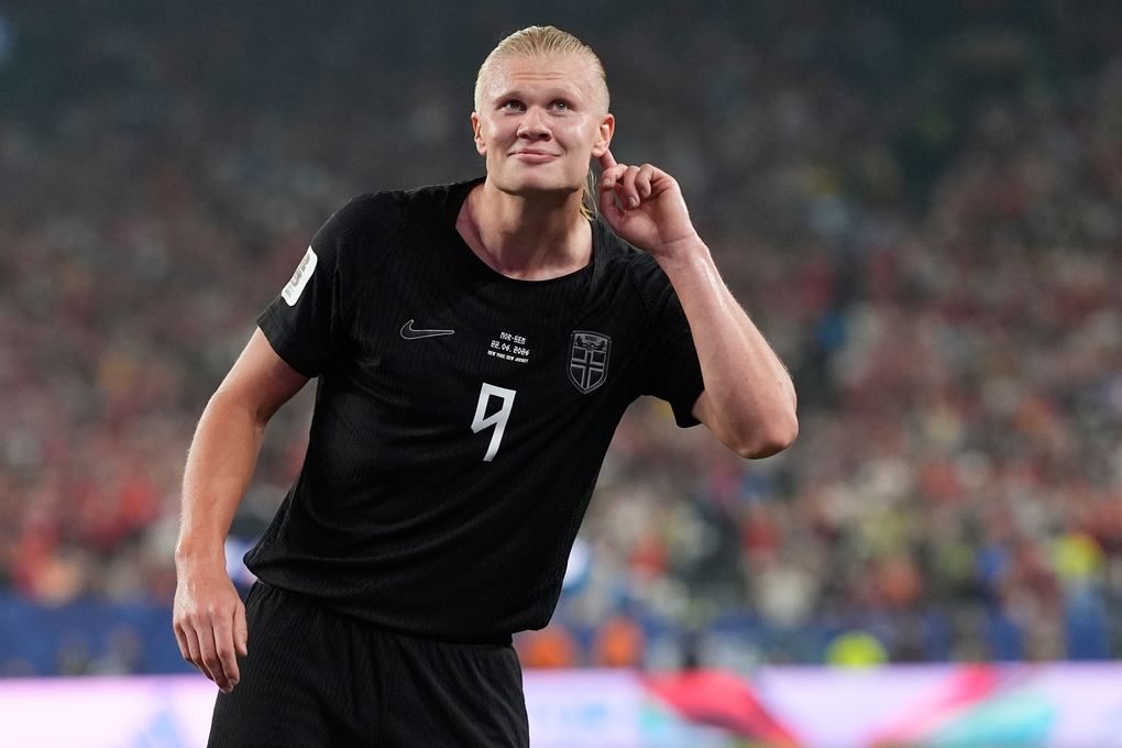 Erling Haaland Na Uy World Cup 2026 mừng bàn thắng vào lưới Senegal