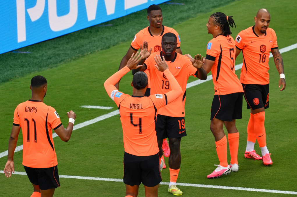 Hà Lan mừng bàn nâng tỷ số lên 2-0 trong trận thắng Tunisia 3-1, họ sẽ gặp Morocco ở vòng knock-out World Cup 2026