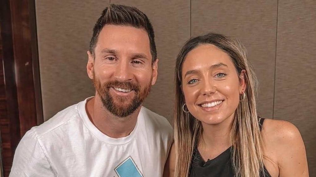 Lionel Messi và Sofia Martinez trong một cuộc phỏng vấn tại World Cup 2026