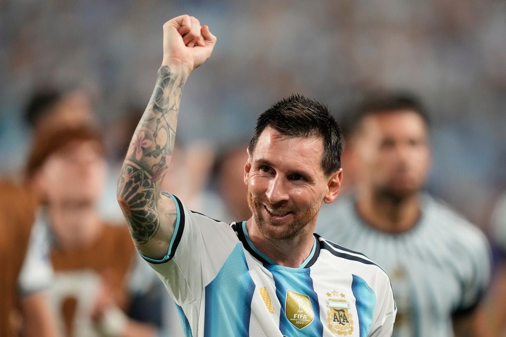 Lionel Messi mừng bàn thắng tại World Cup 2026