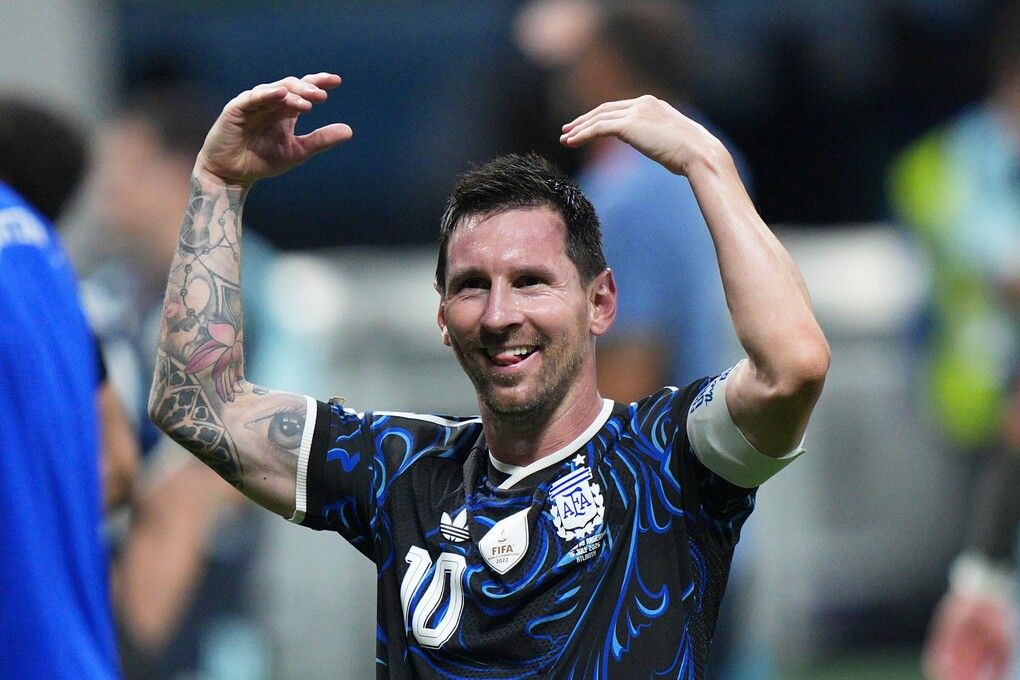 Lionel Messi phản ứng sau chiến thắng trước Anh ở bán kết World Cup 2026
